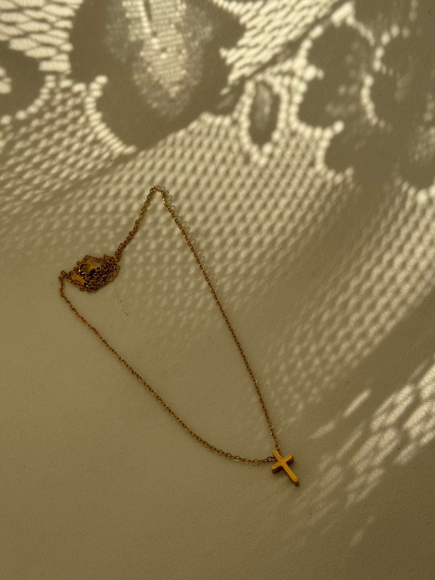 David Stainless Steel Mini Cross Necklace In Gold