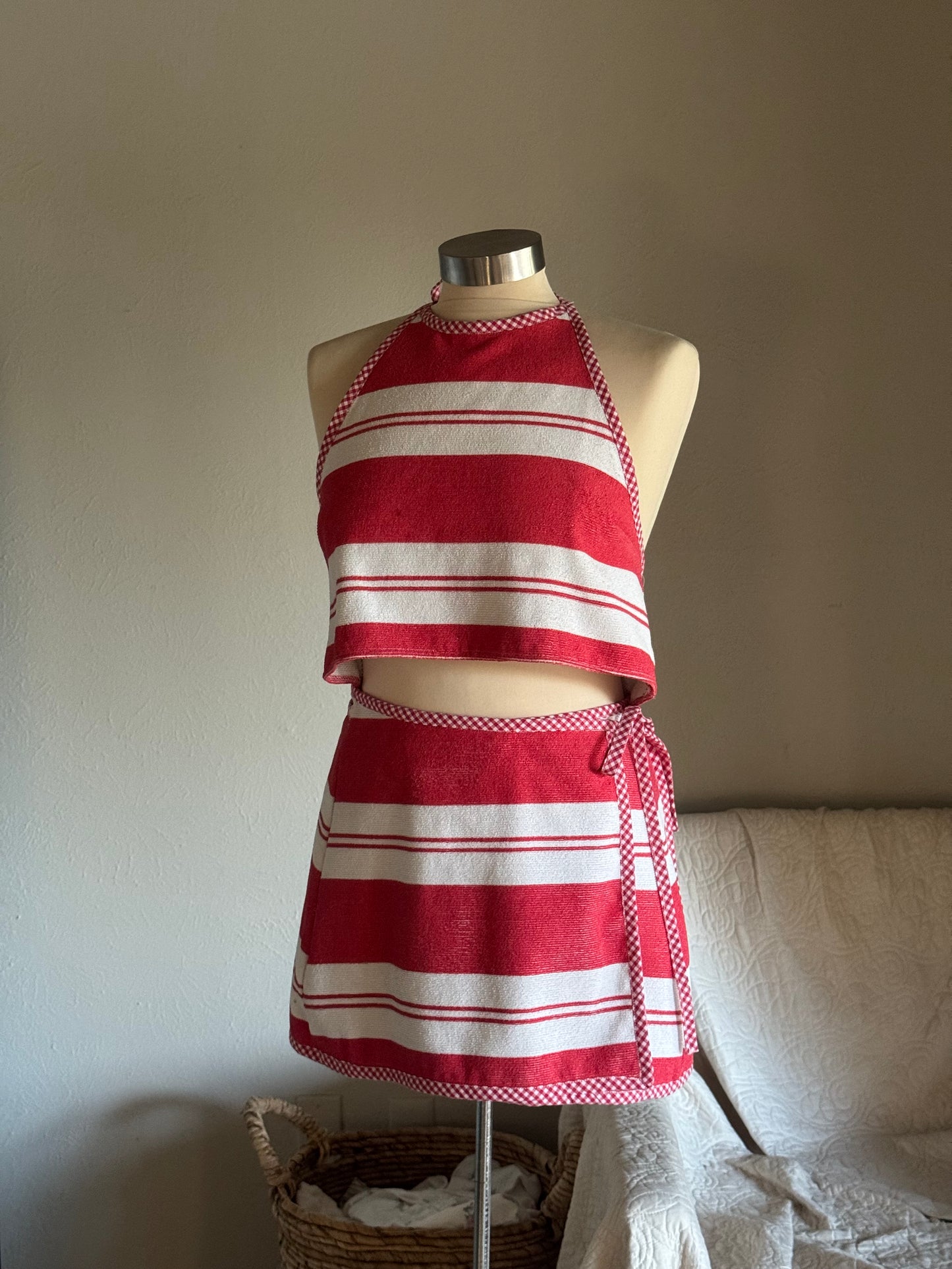 Delaney Handcrafted Vintage Towel Wrap Skirt
