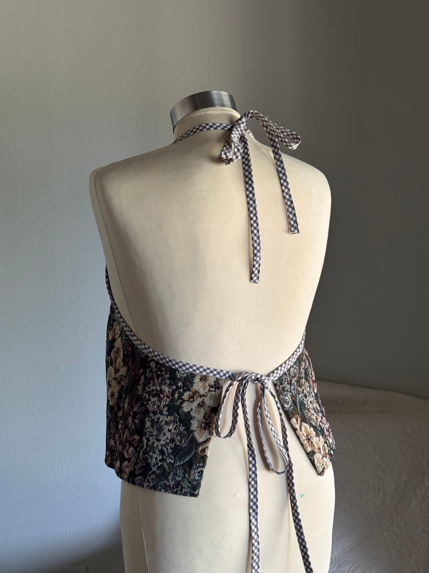 Brenda Handcrafted Vintage Tapestry Halter Top