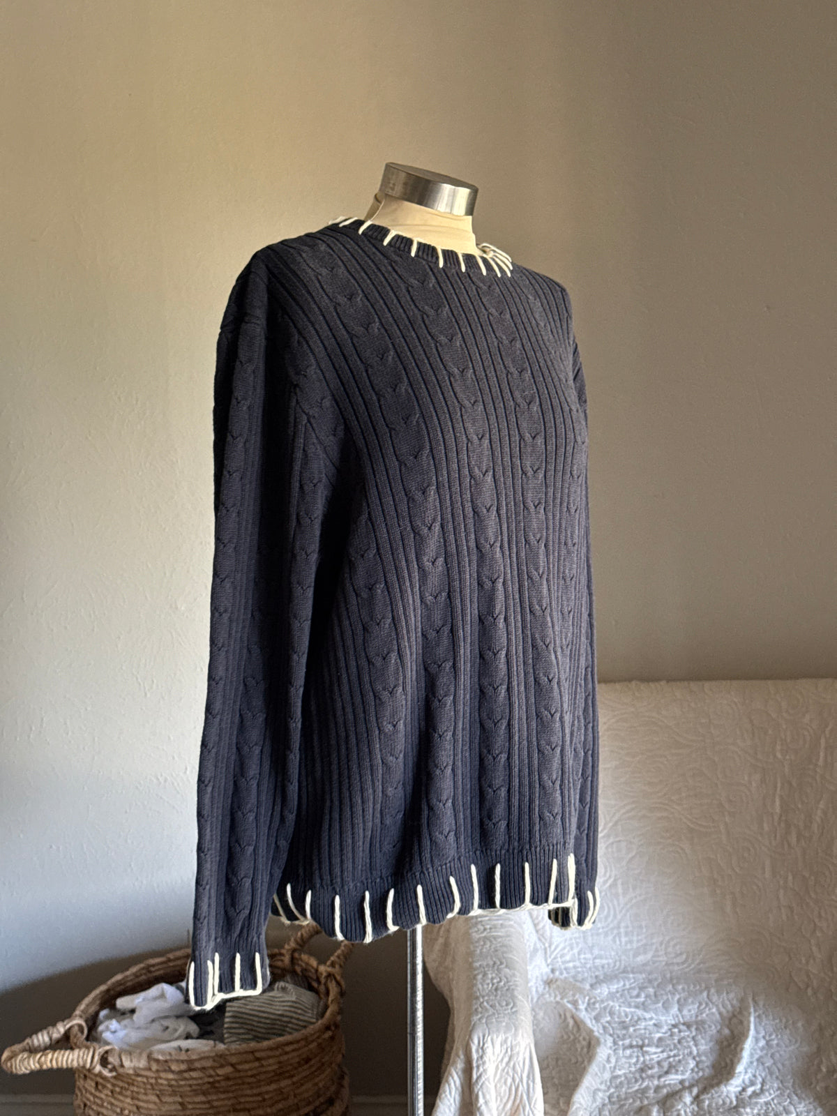 Joe Handcrafted Blanket Stitch Chunky Sweater