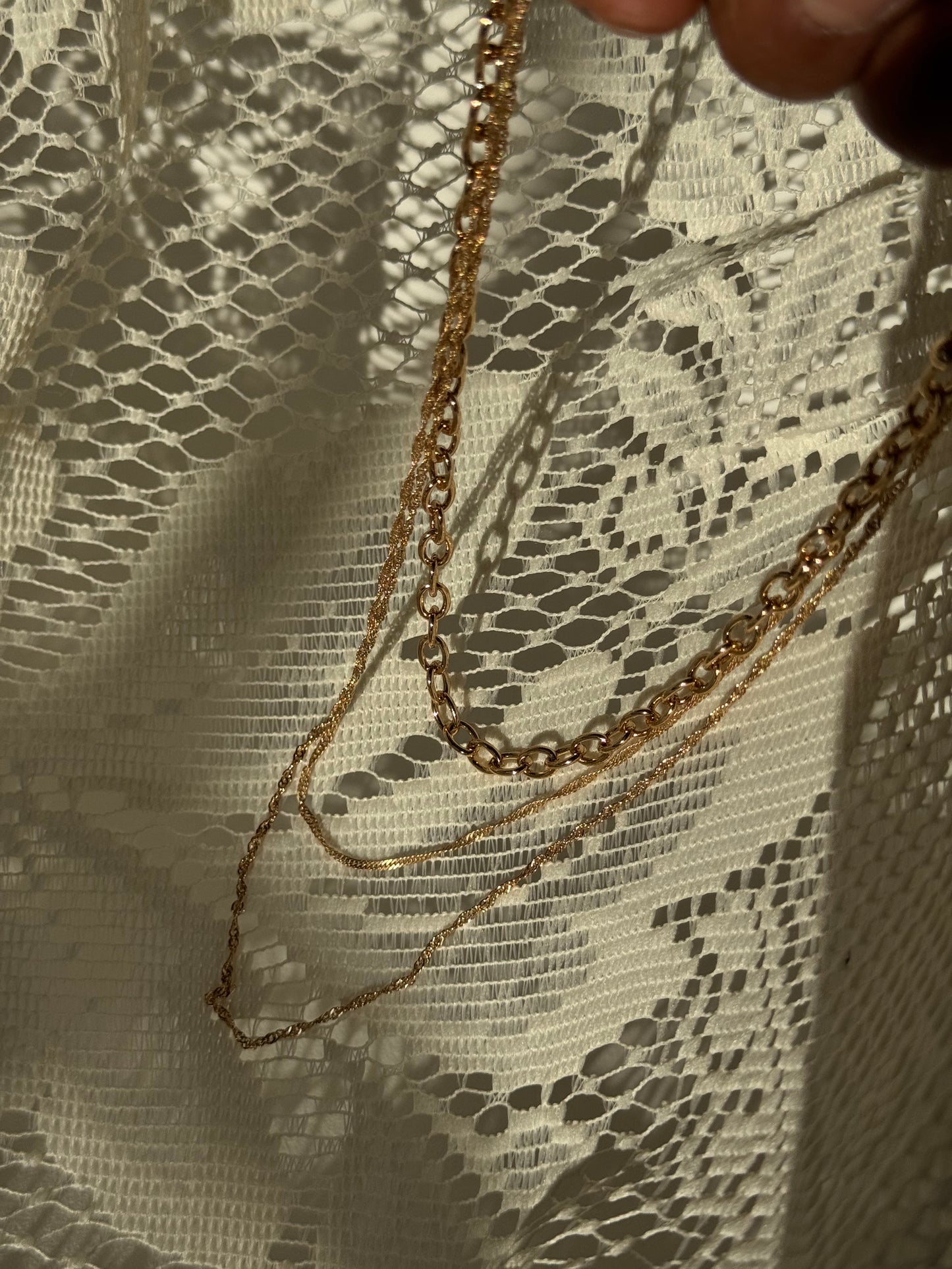 Rachel Chain Link Layered Necklace In Gold