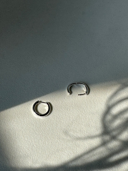 Katie Classic Plated Mini Hug Hoop Earring In Silver
