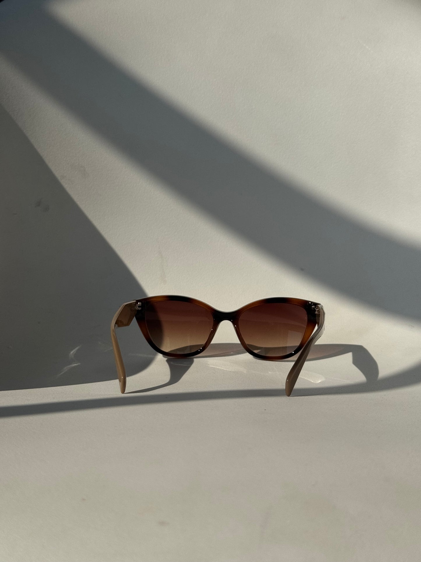 Abby Classic Cat Eye Sunglasses In Two Tone Brown Tortoise