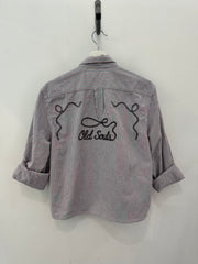 Lawrence Handcrafted Embroidered Old Souls Cropped Button Down