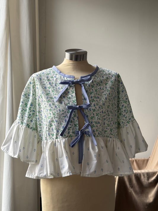 Joycie Vintage Cotton Handcrafted Ruffle Top