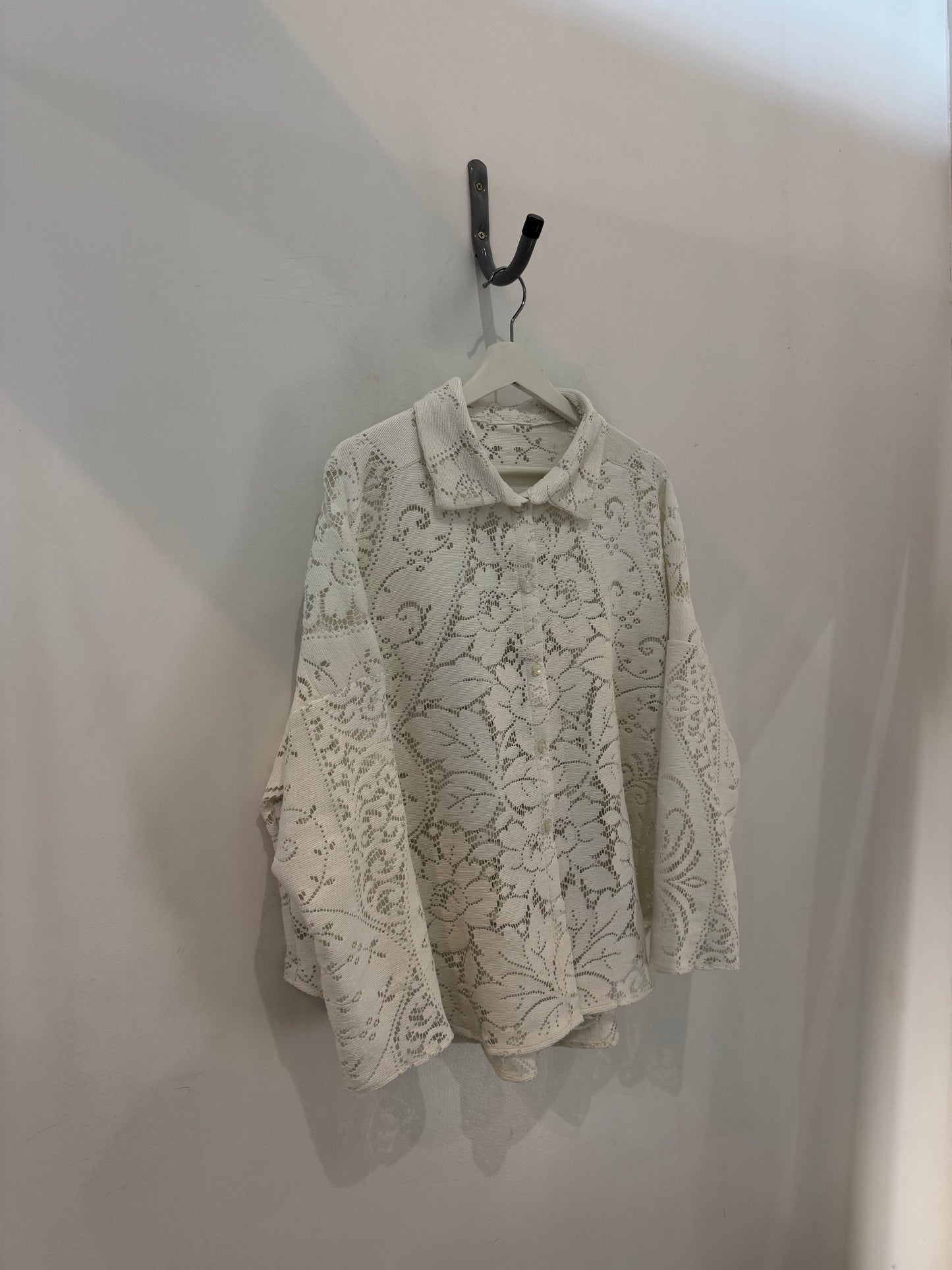 Ladell Handcrafted Vintage Shacket In Milk