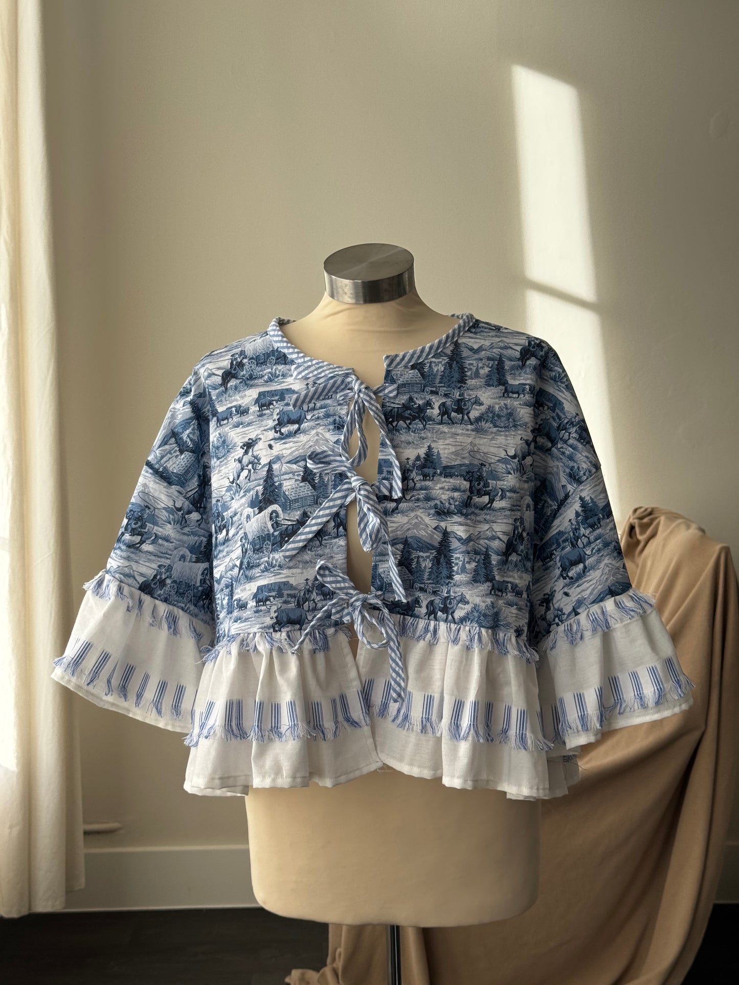 Myrtle Cotton Handmade Ruffle Top In Old South