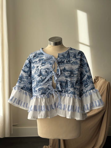 Myrtle Cotton Handmade Ruffle Top In Old South