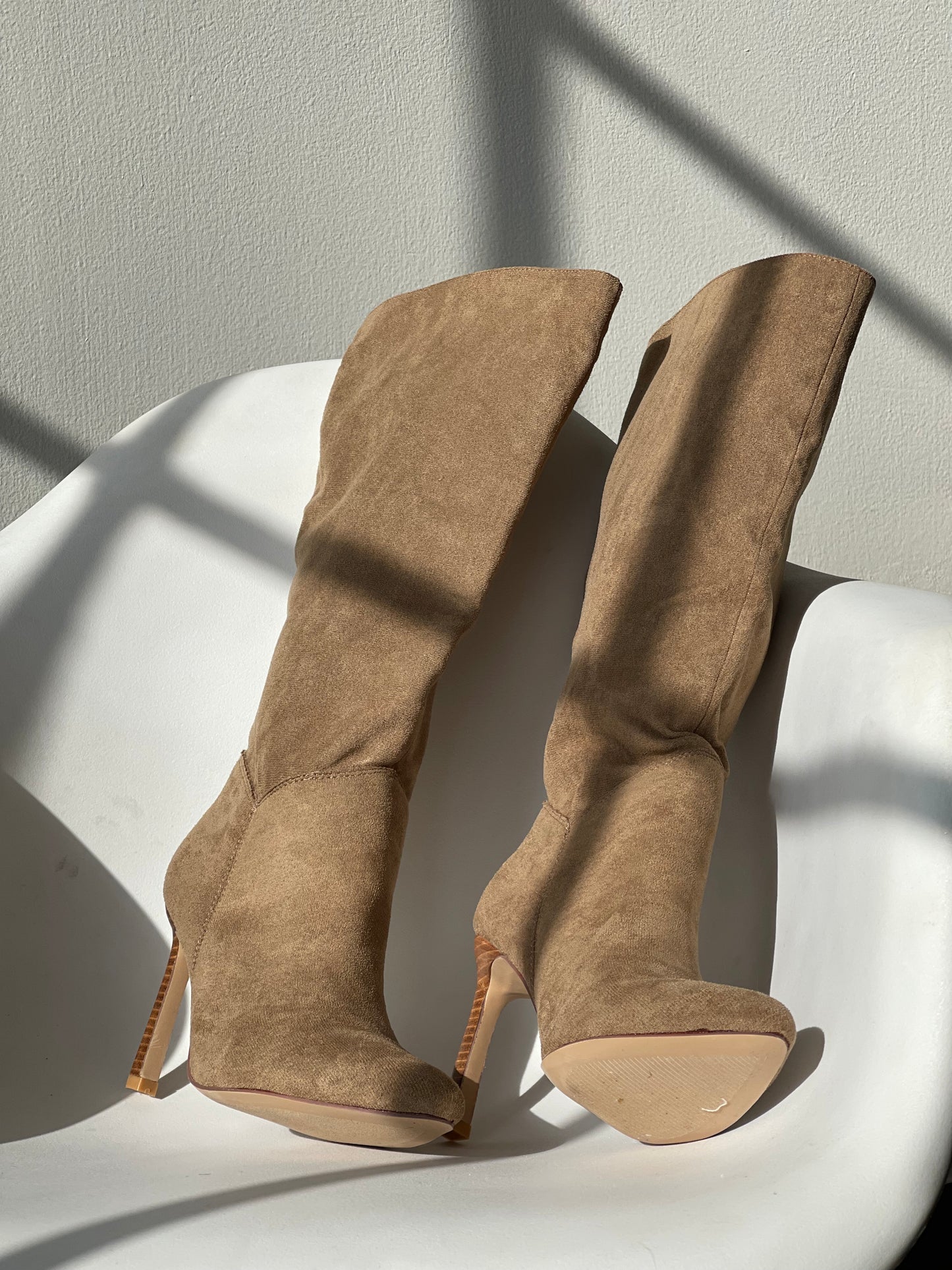 Charlotte Cowboy Cut Stiletto Boot In Taupe