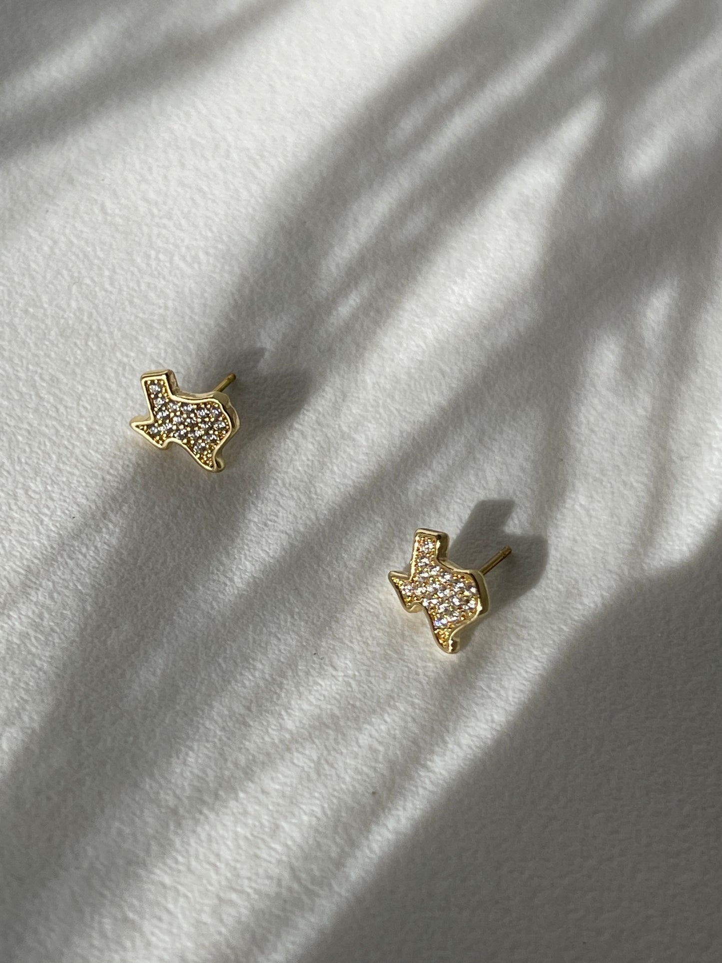 Texas Rhinestone￼ Charm Statement Mini Stud Earring In Gold