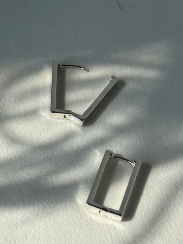 Ricky’s Rectangle Hug Hoop Earring In Silver