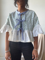 Joycie Vintage Cotton Handcrafted Ruffle Top