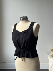 Sonia Cotton Crop Top In Black