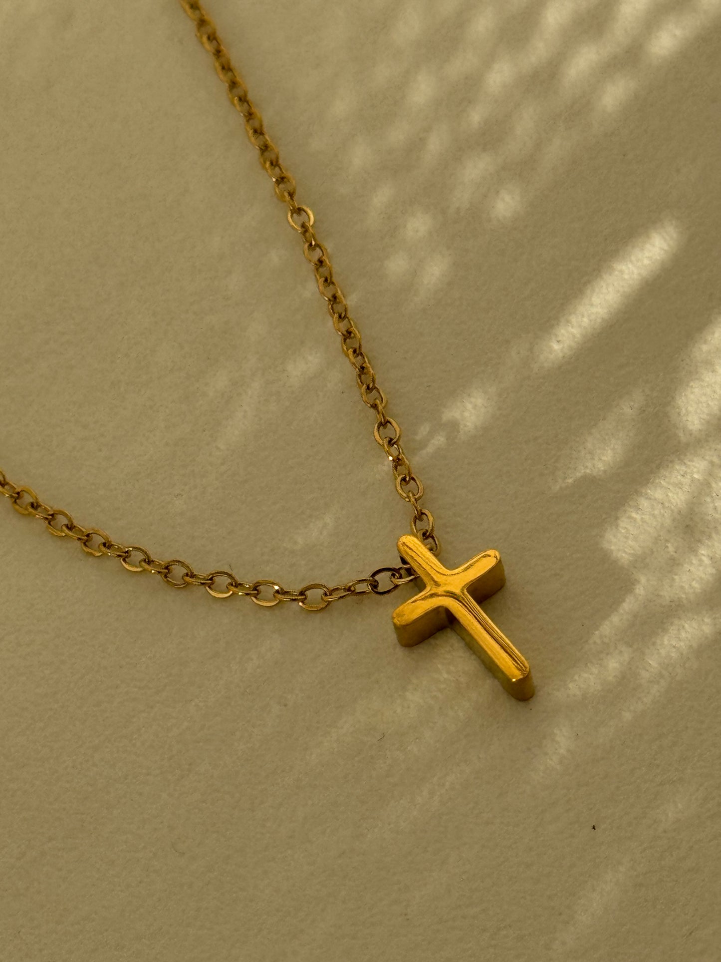 David Stainless Steel Mini Cross Necklace In Gold
