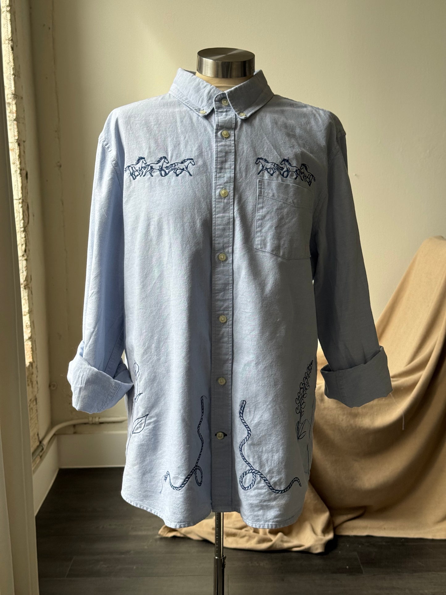 Jaxson Handcrafted Embroidered Button Down