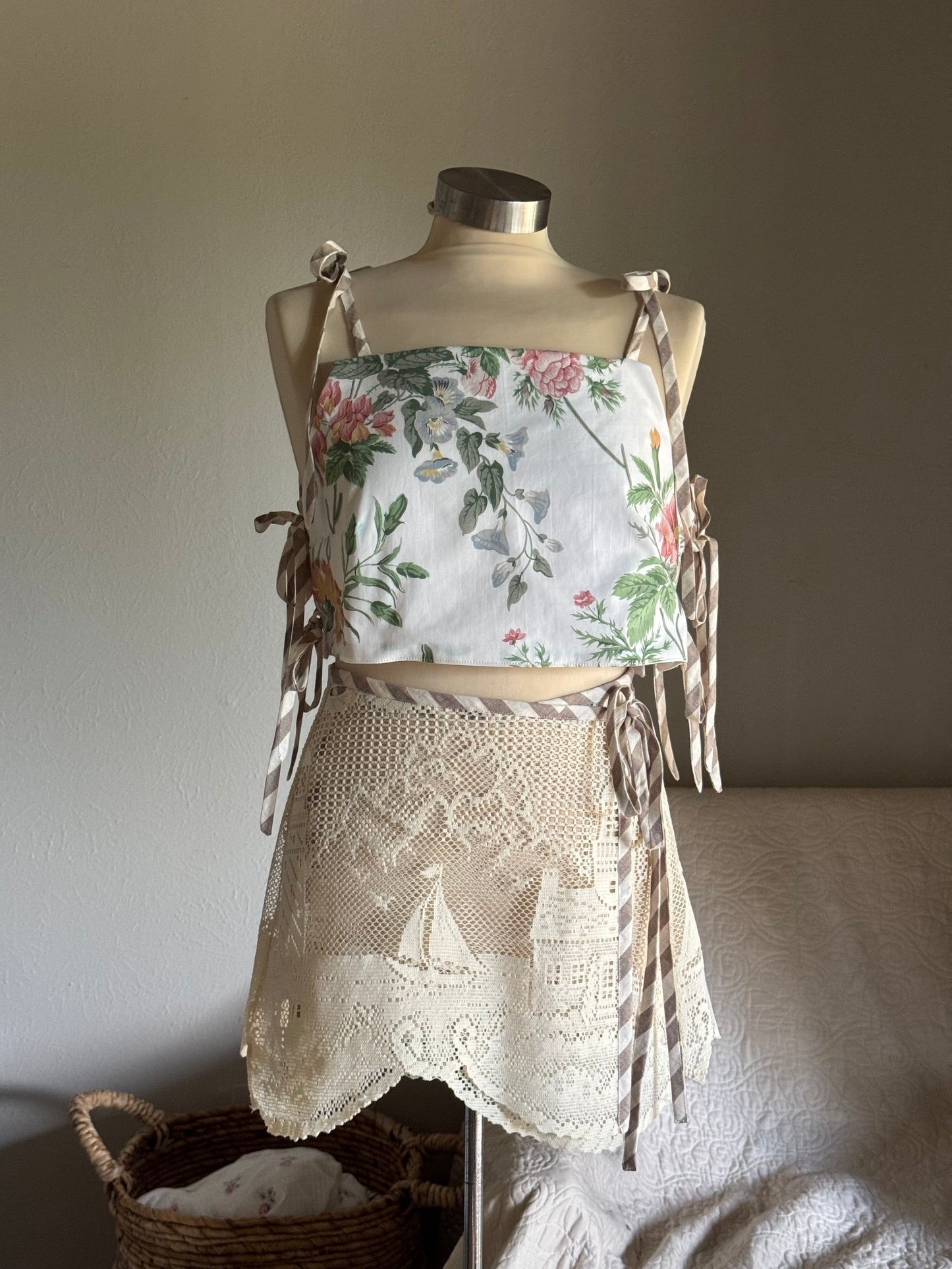 Delaney Handcrafted Vintage Lace Wrap Skirt