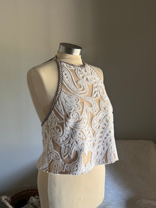 Brenda Handcrafted Halter Towel Top