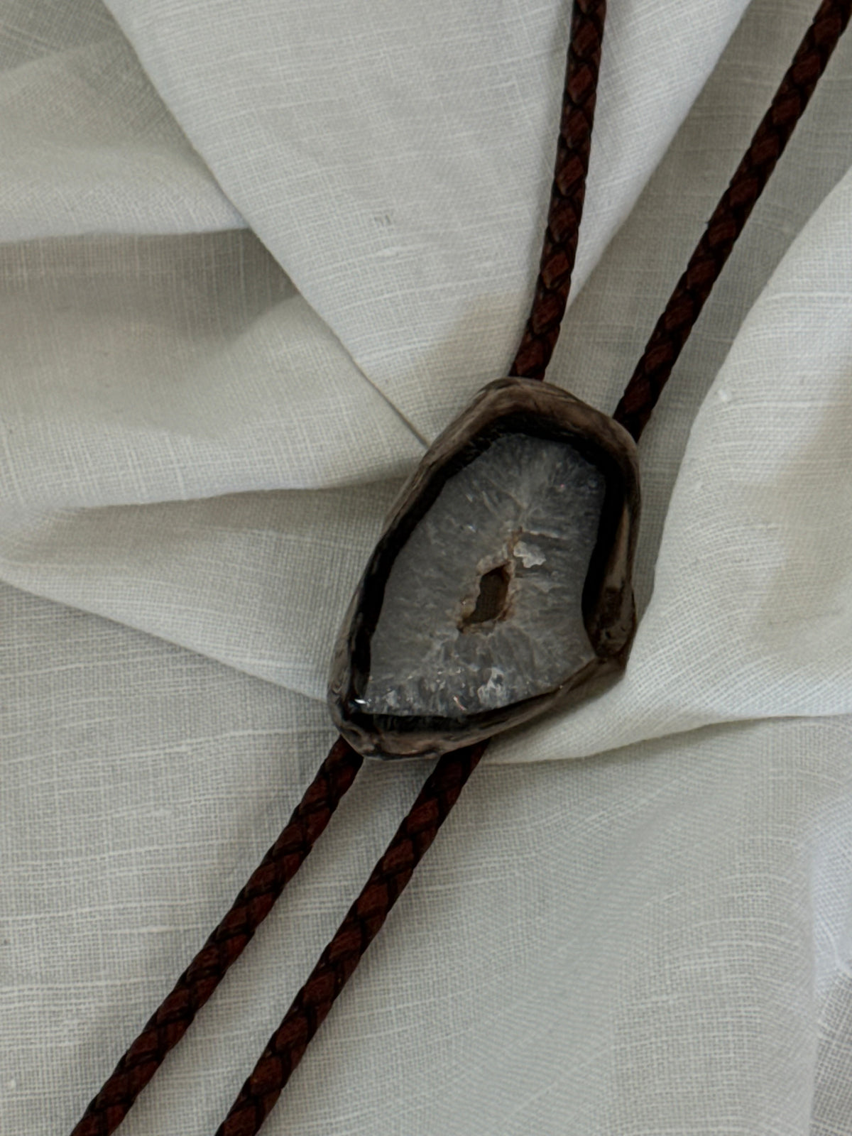 Handcrafted Agate Bolo Tie In Texas Dinosaur￼