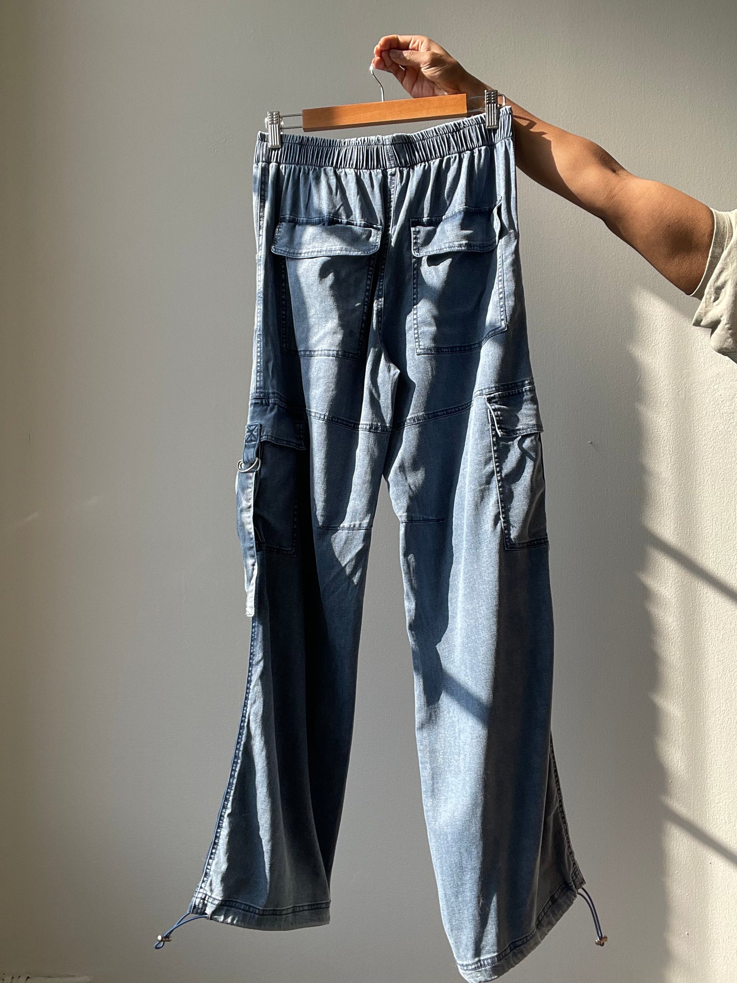 Makenna Ultra Soft Cargo Pants In Denim