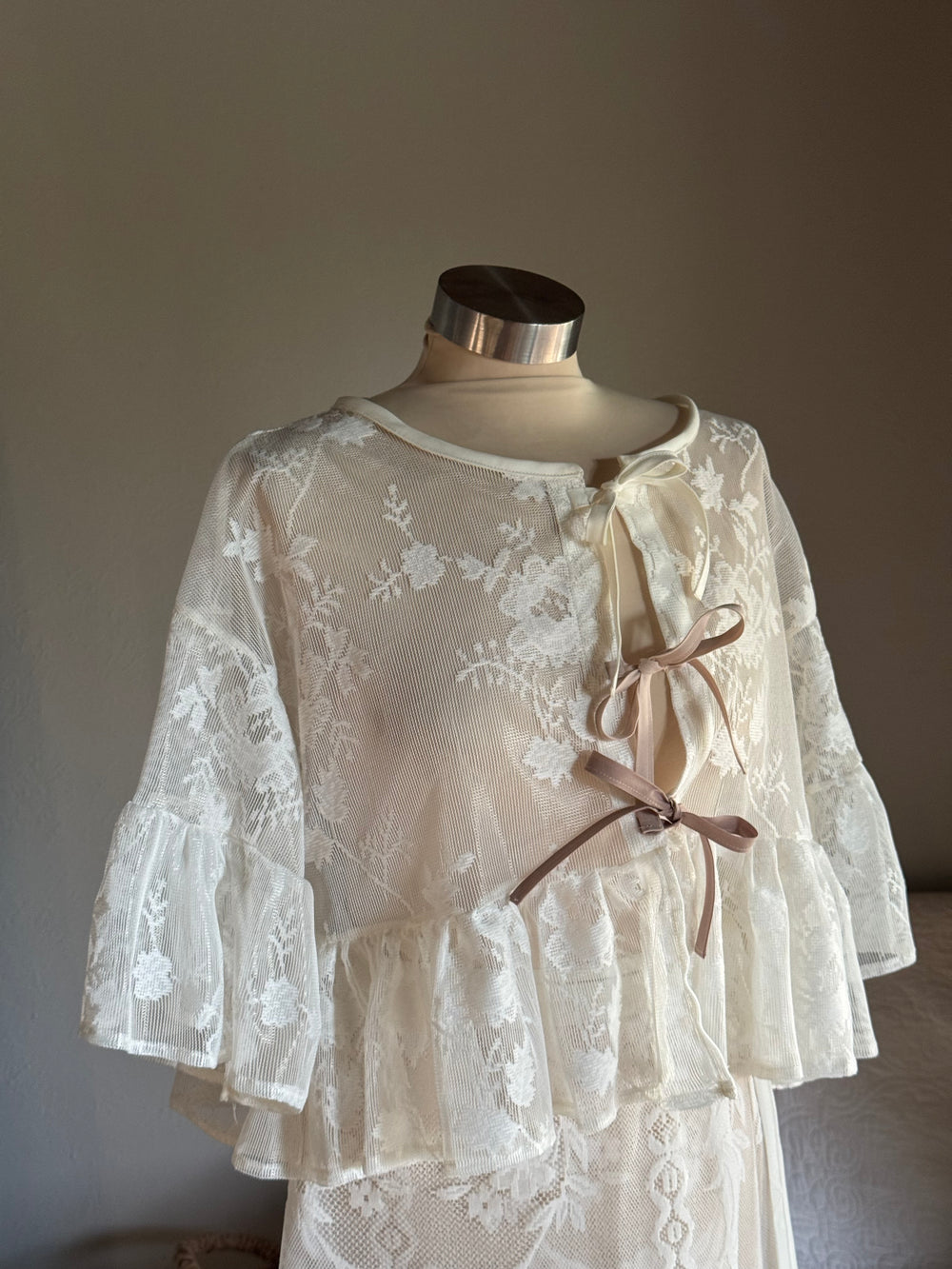 Eliza Handcrafted Vintage Ruffle Top
