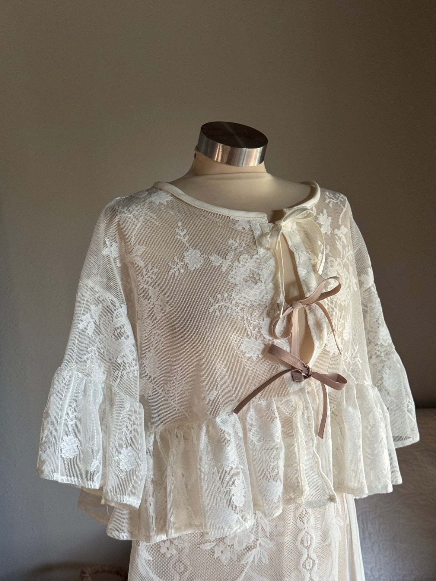 Eliza Handcrafted Vintage Ruffle Top