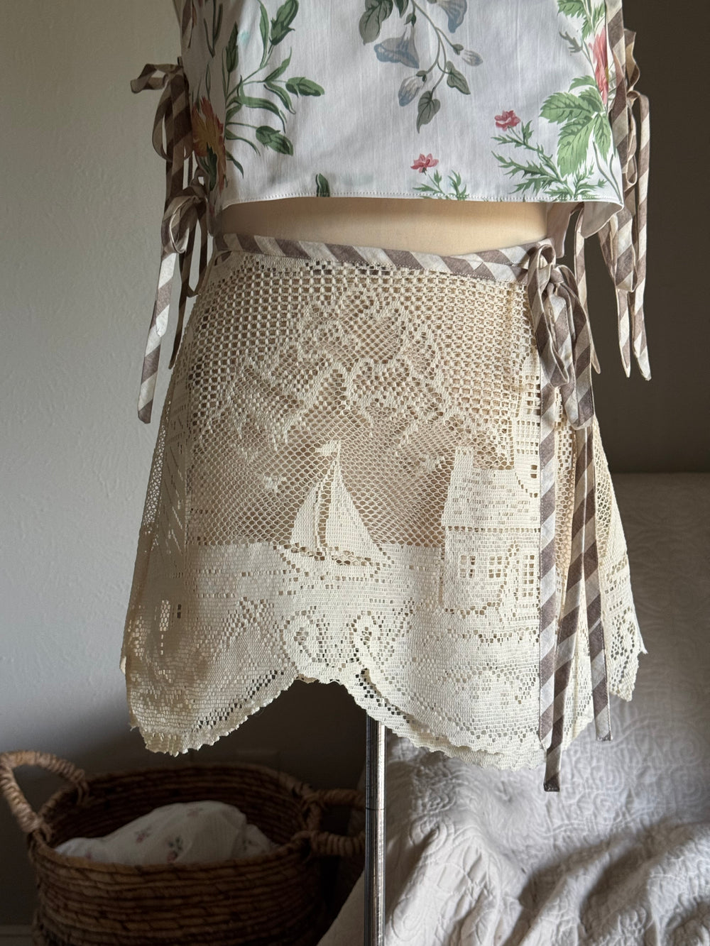 Delaney Handcrafted Vintage Lace Wrap Skirt