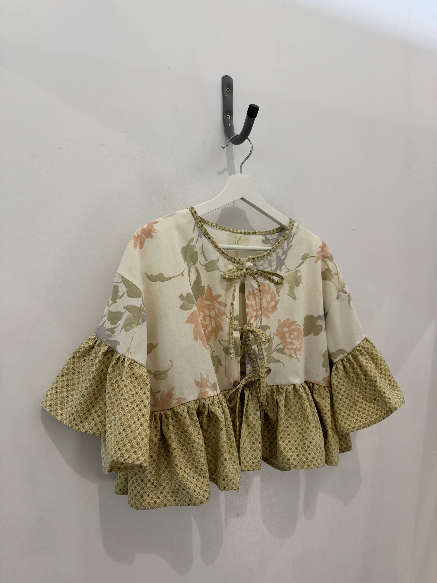 Joycie Vintage Handcrafted Floral Ruffle Top