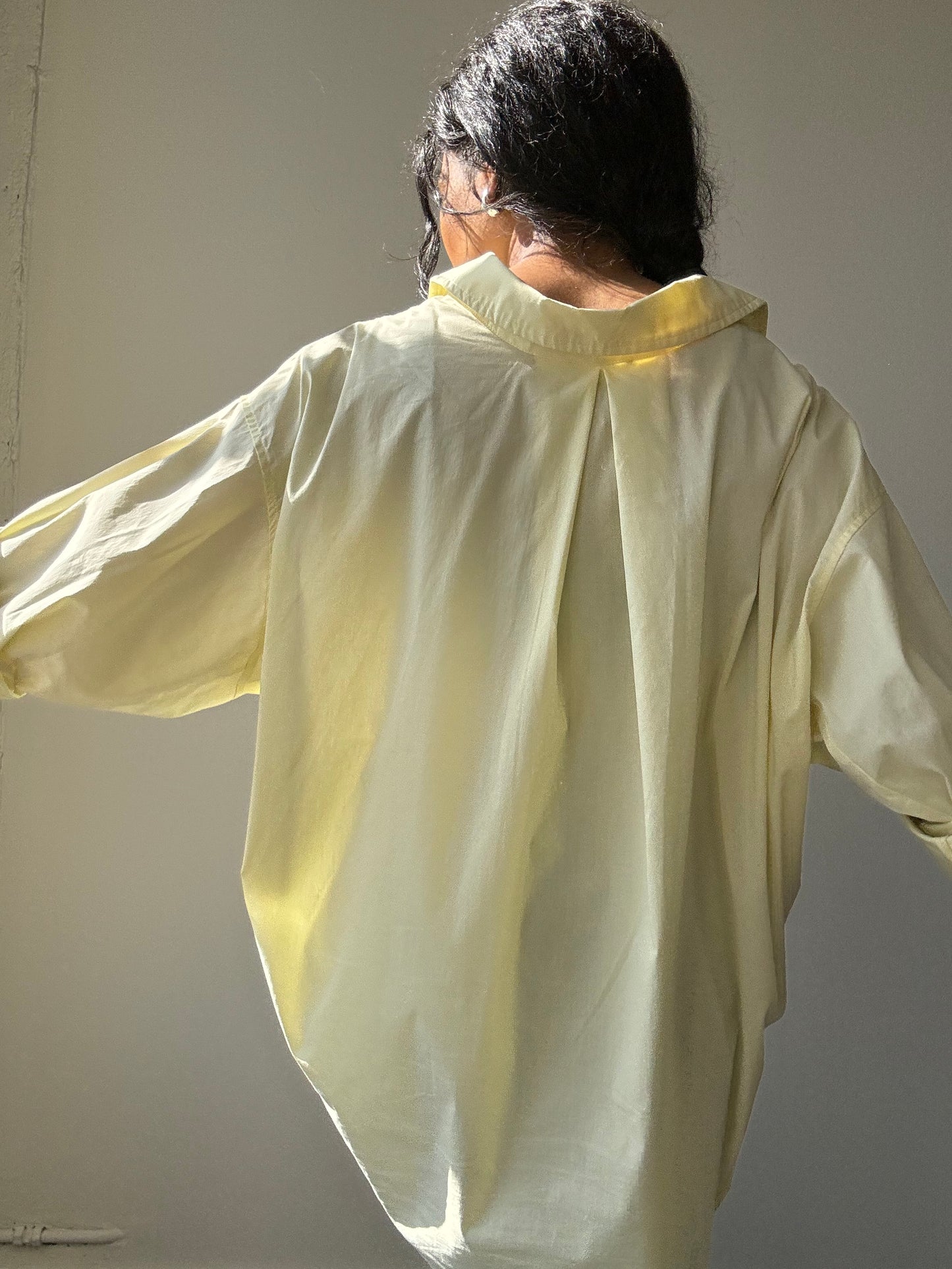 Thomas Cotton Button Down Shirt In Banana