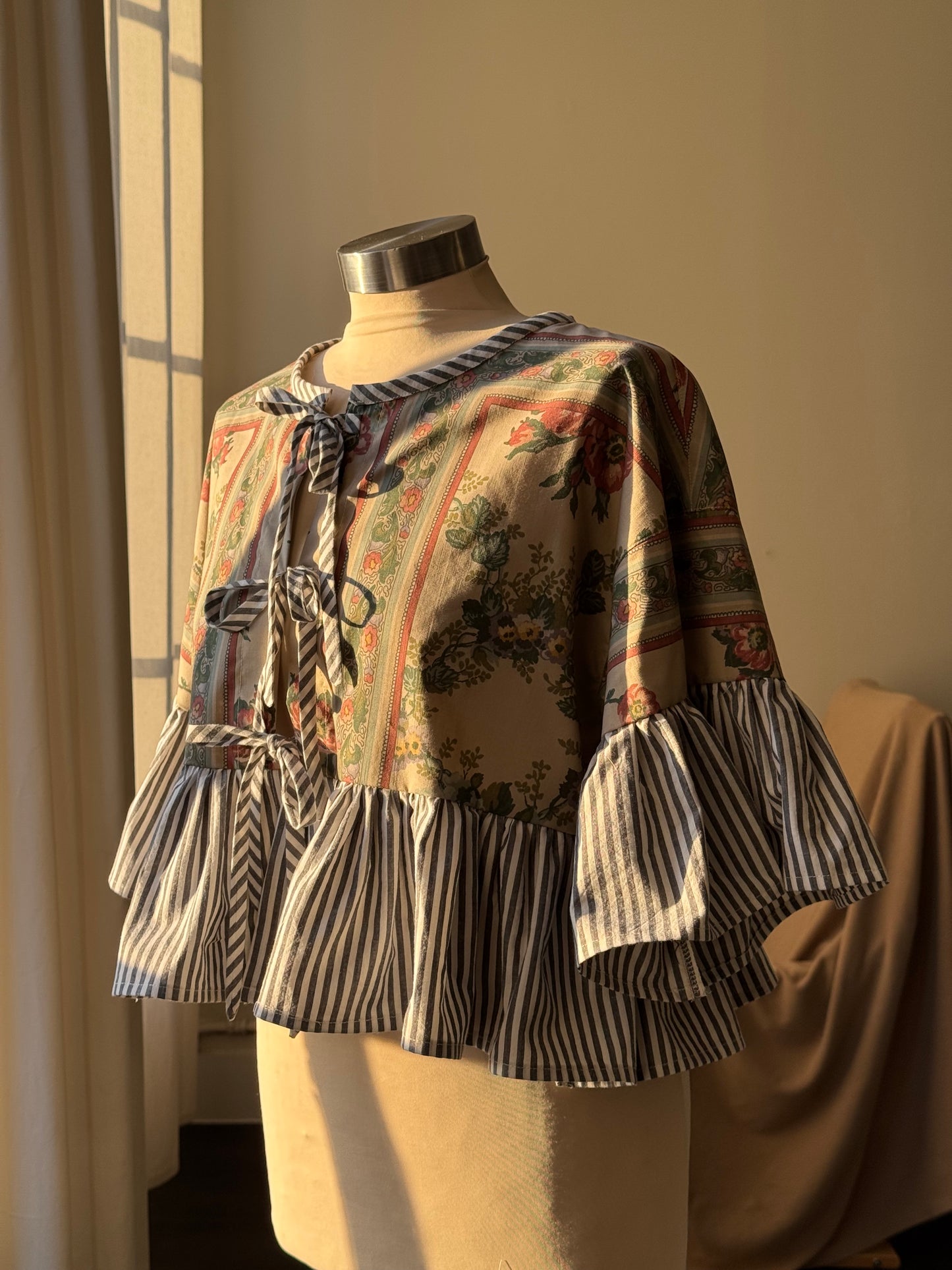Joycie Vintage Handcrafted Ruffle Top In Autumn