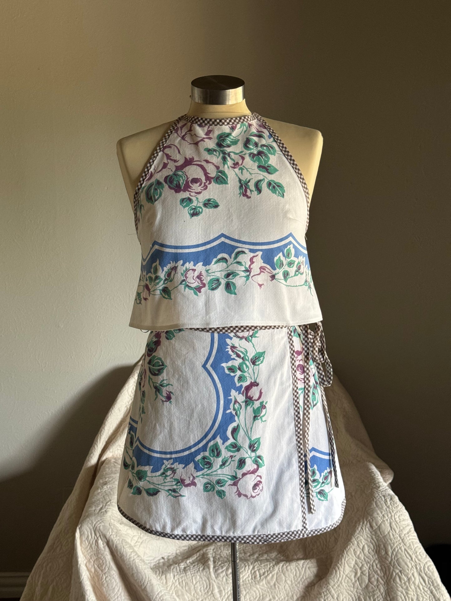 Brenda Handcrafted Vintage Cropped Halter Top