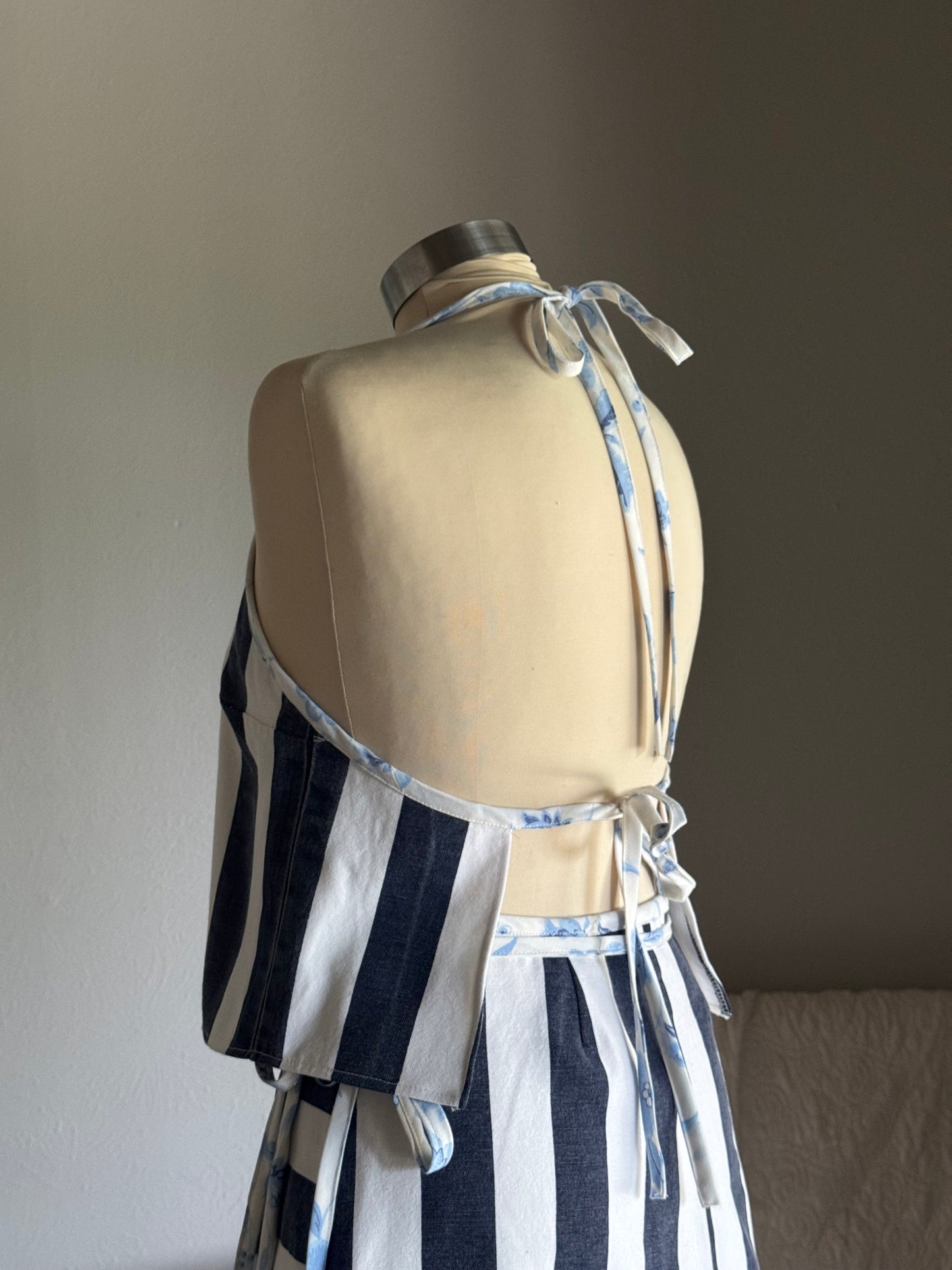 Brenda Handcrafted Halter Top In Bold Stripes