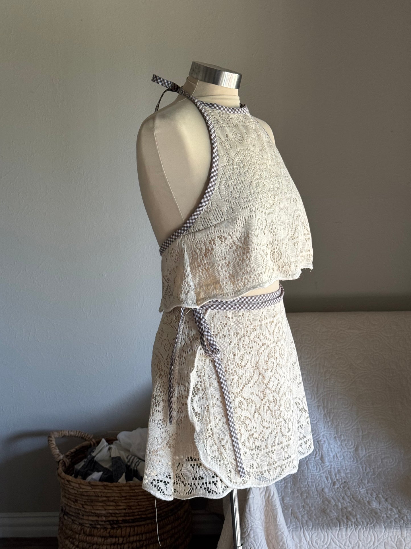 Delaney Handcrafted Vintage Lace Wrap Skirt