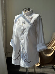 Jaxson Handcrafted Embroidered Button Down In White