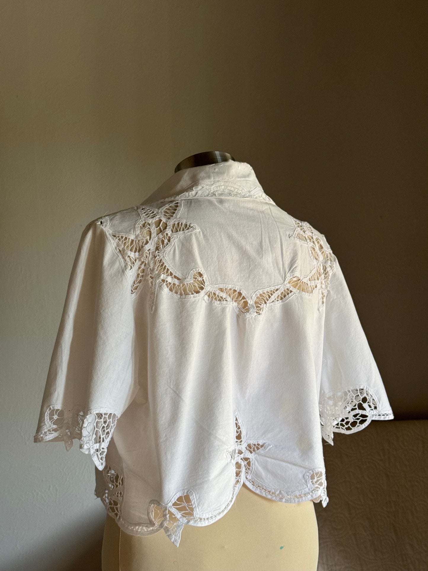 Judy Handcrafted Vintage Crop Tie Top