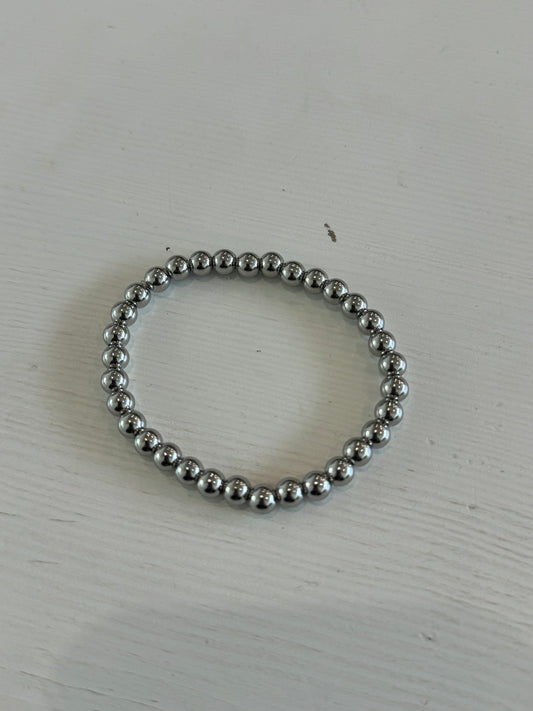 Tyler Stainless Steel Bead Bracelet In Silver ￼