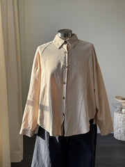 Stephen Cotton Open Back Button Down In Natural