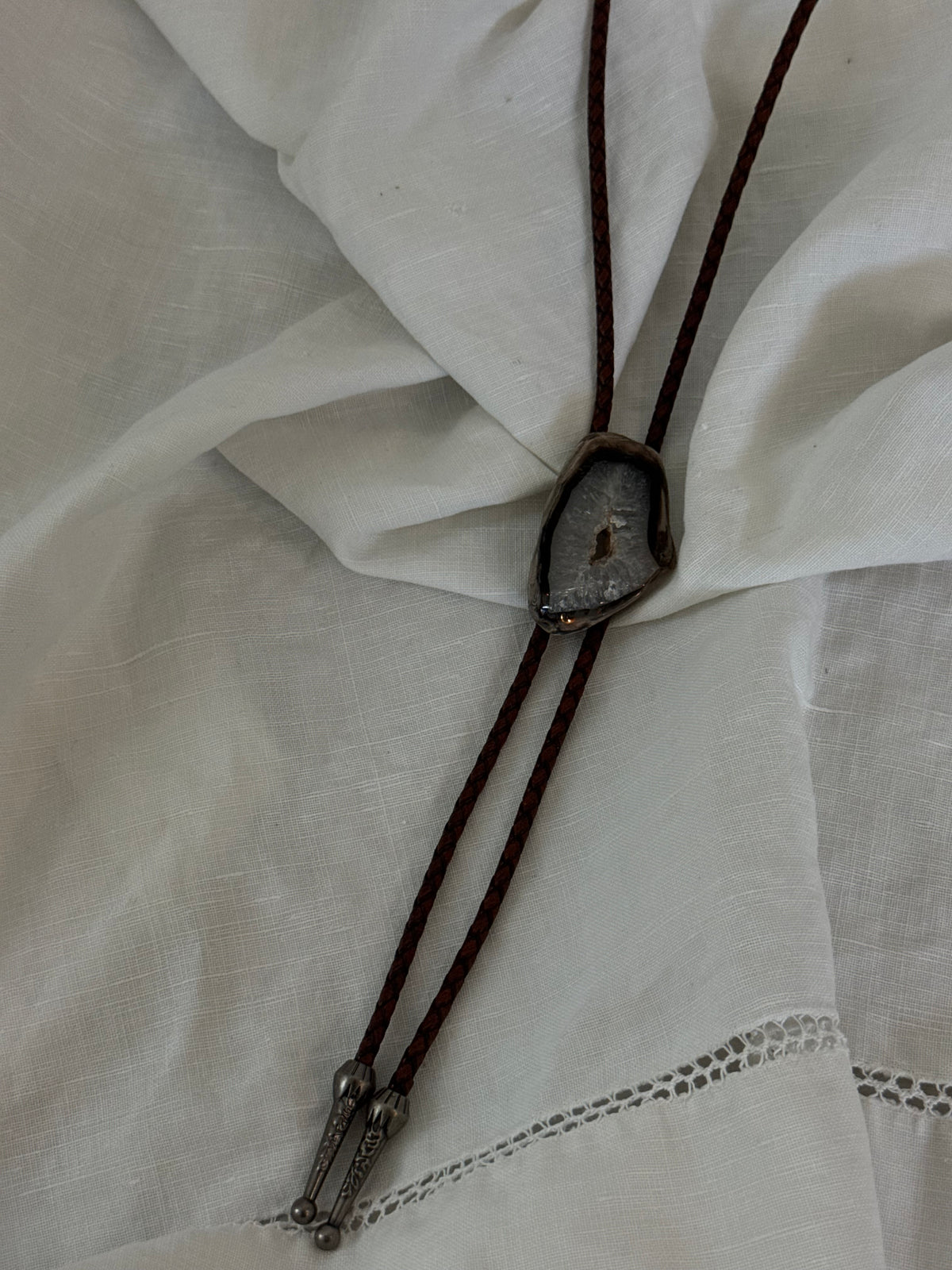 Handcrafted Agate Bolo Tie In Texas Dinosaur￼