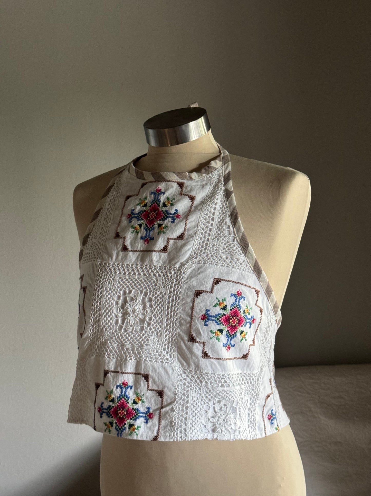 Brenda Fae Handcrafted Crochet Cropped Halter Top