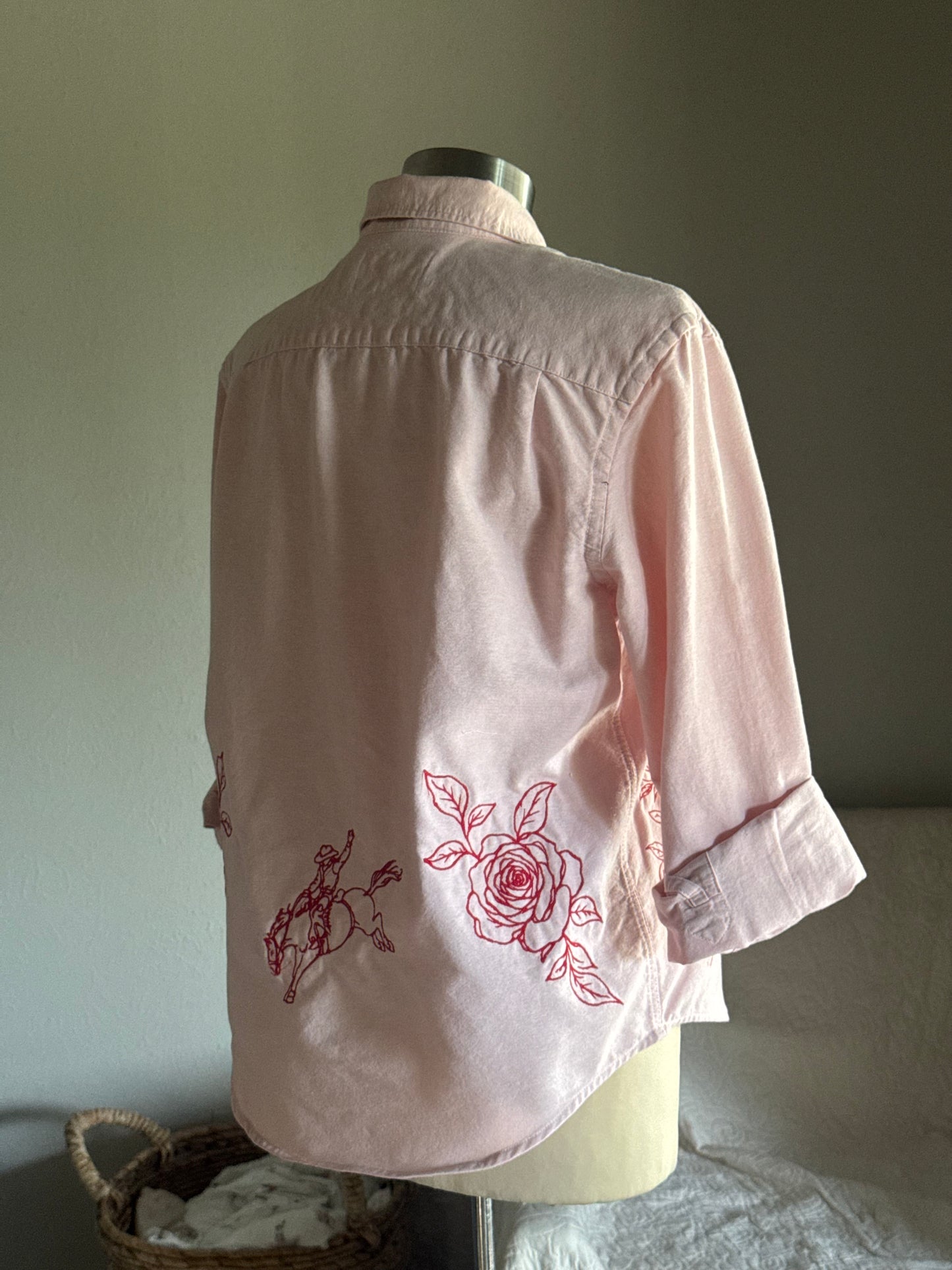 Lawrence Handcrafted Embroidered Cropped Button Down