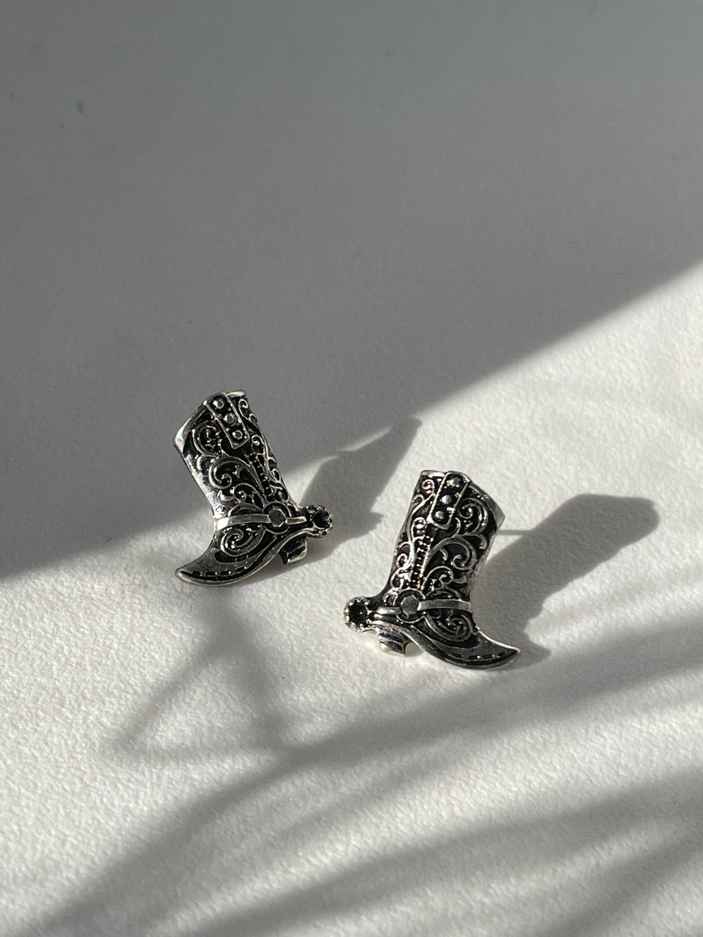 Cody Cowboy Boot Stud Earring In Silver