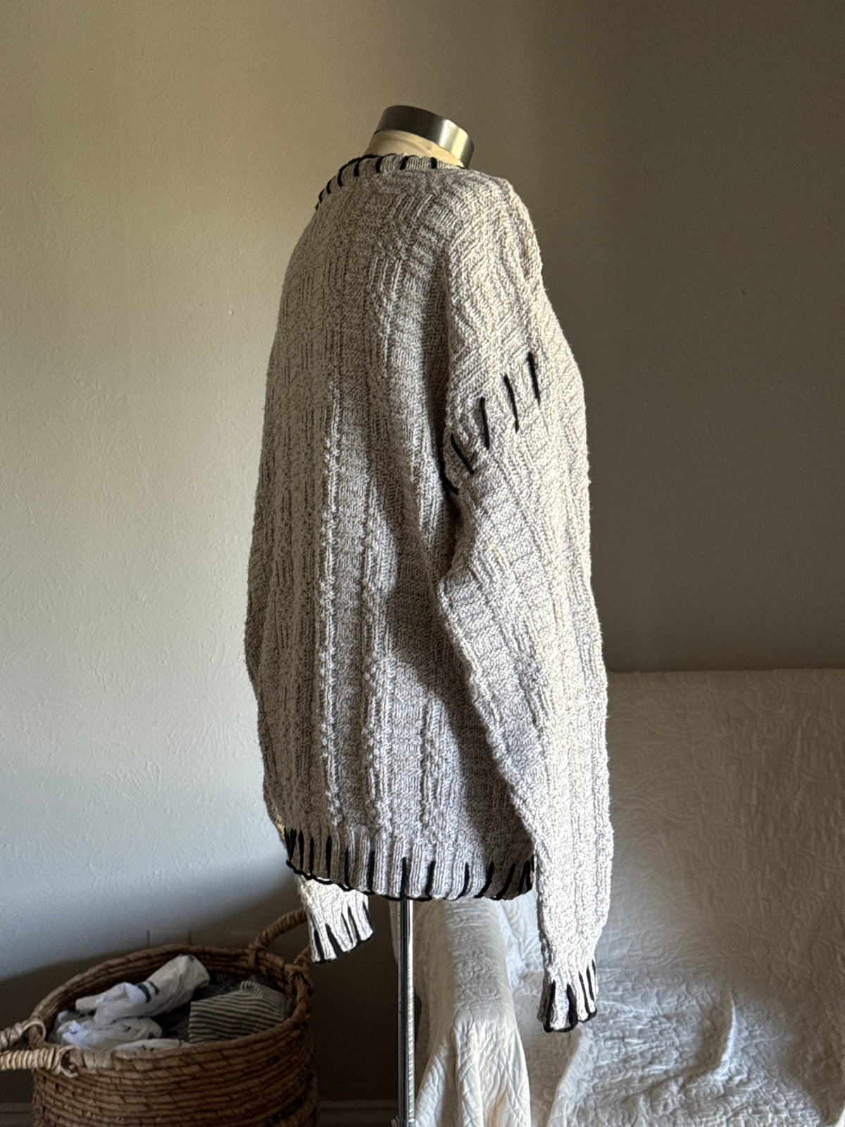Joe Handcrafted Blanket Stitch Chunky Sweater