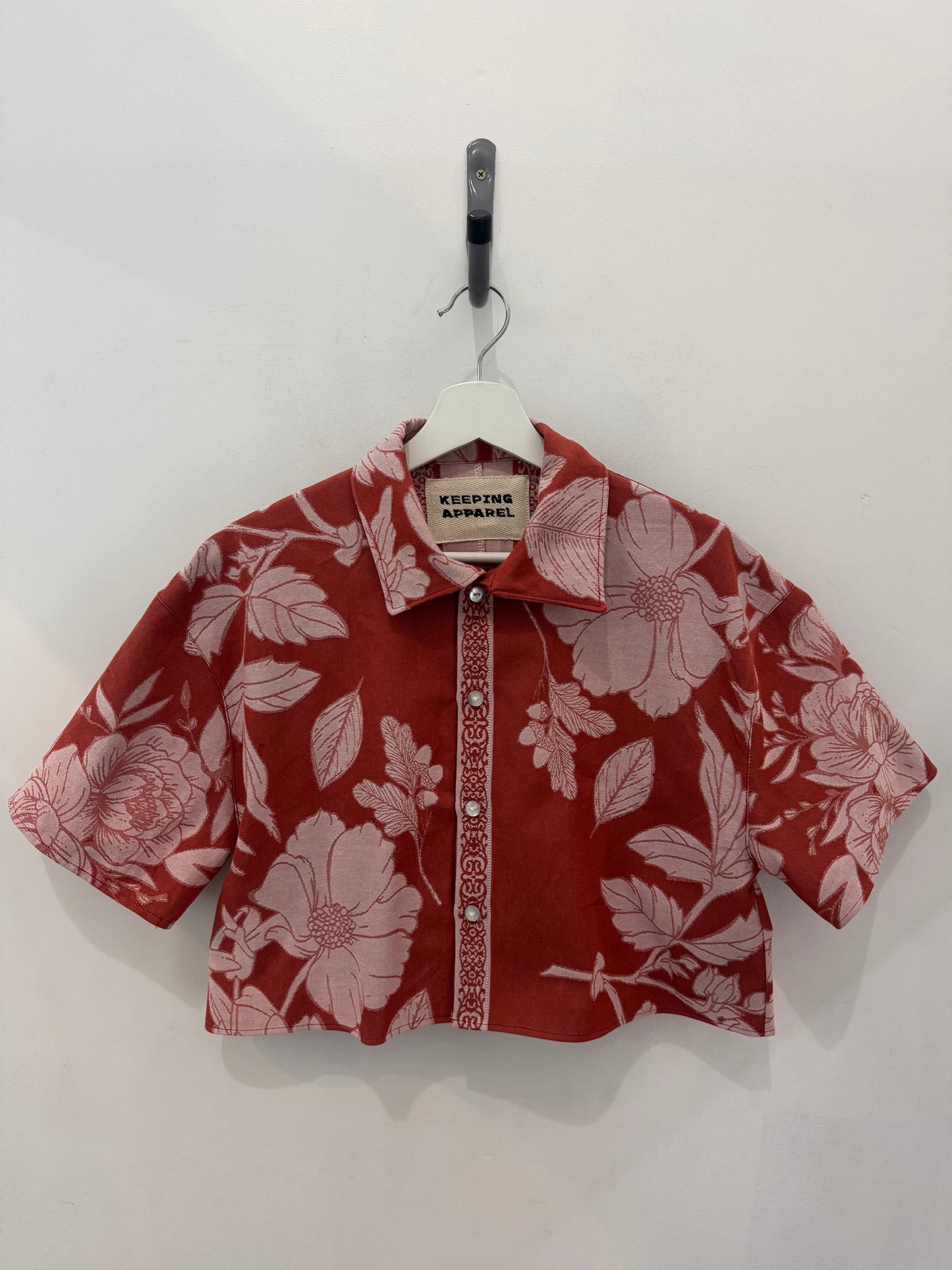 Judy Handcrafted Vintage Cropped Button Down In Cinnamon￼
