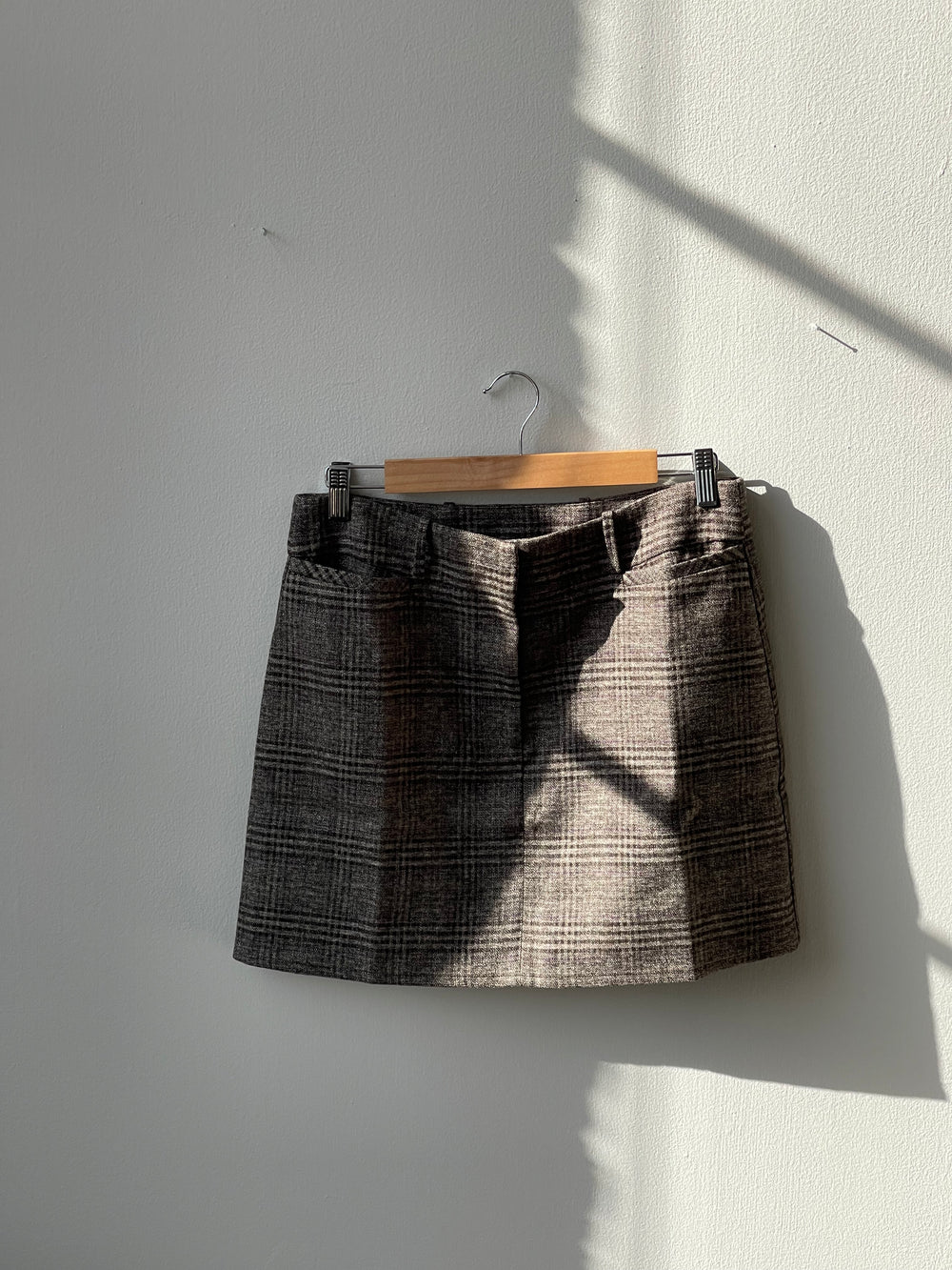 Colby Cotton Plaid Mini Skirt In Brown