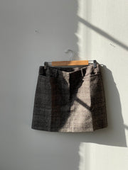 Colby Cotton Plaid Mini Skirt In Brown