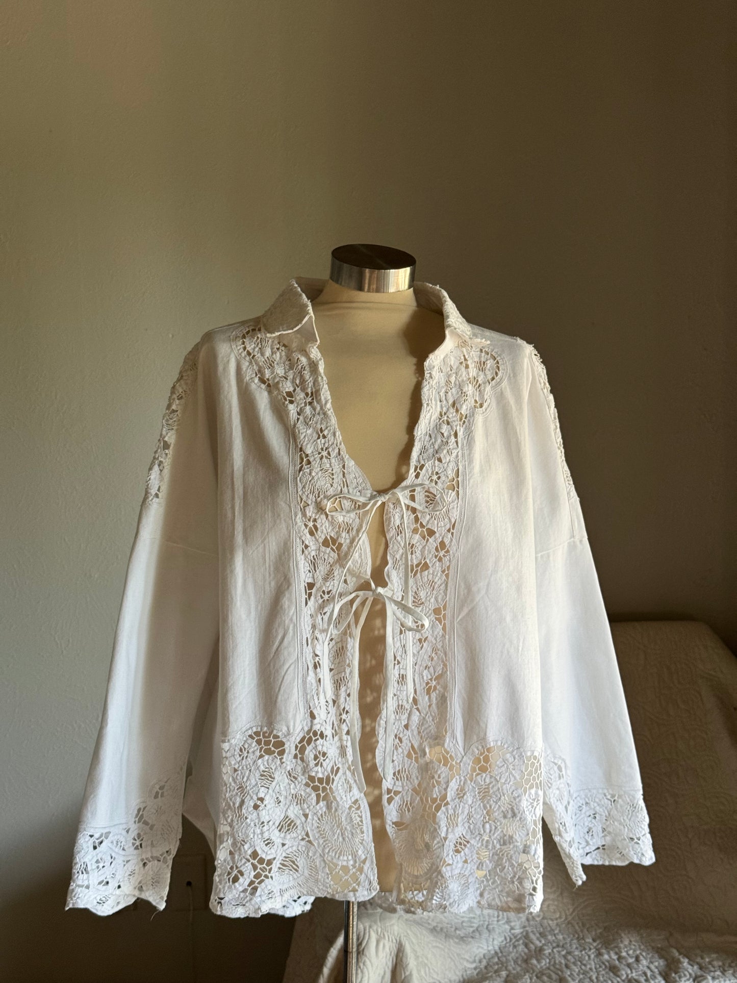 Ladell Handcrafted Vintage Tie Front Shacket