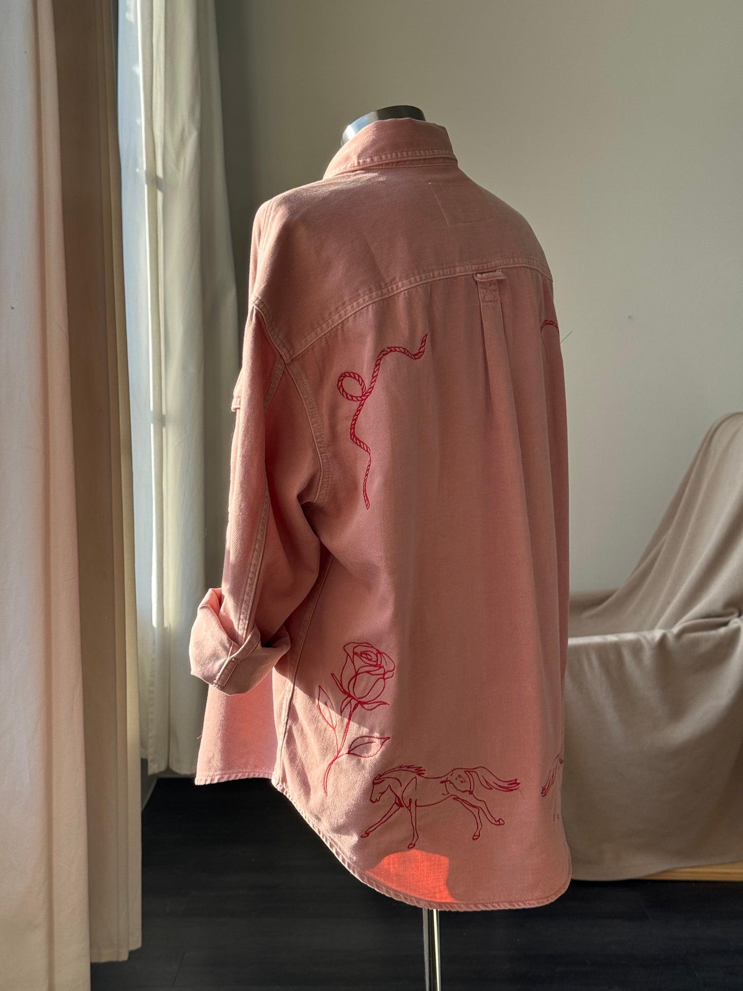 Jaxson Handcrafted Embroidered Rodeo Workwear Shacket