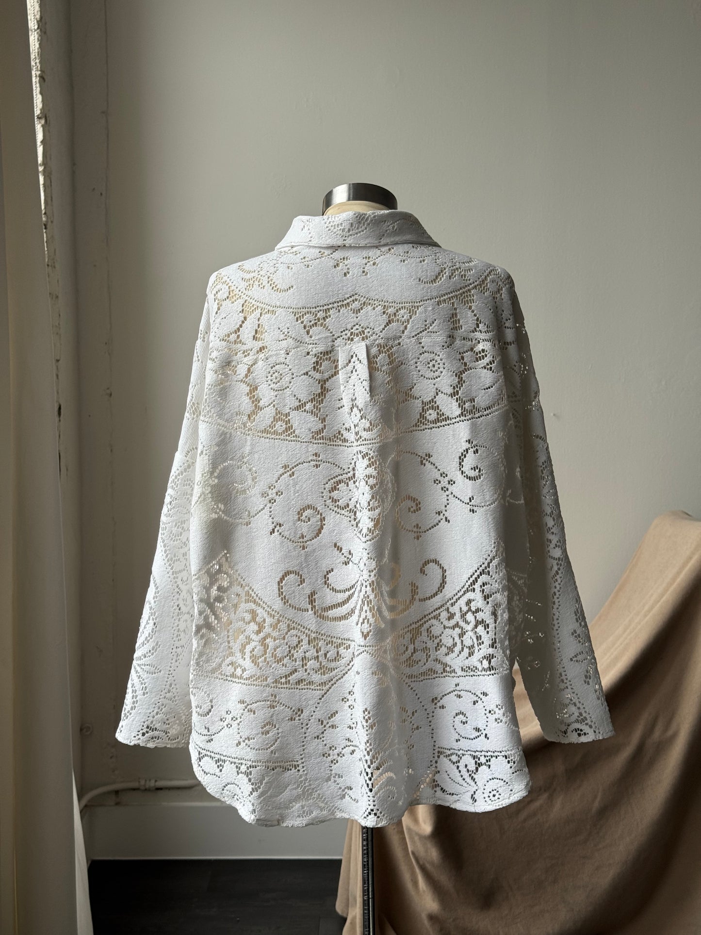 Ladell Handcrafted Vintage Shacket In Milk