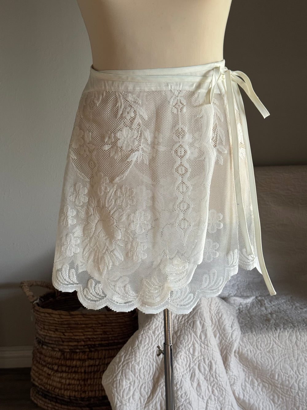Delaney Handcrafted Vintage Lace Wrap Skirt