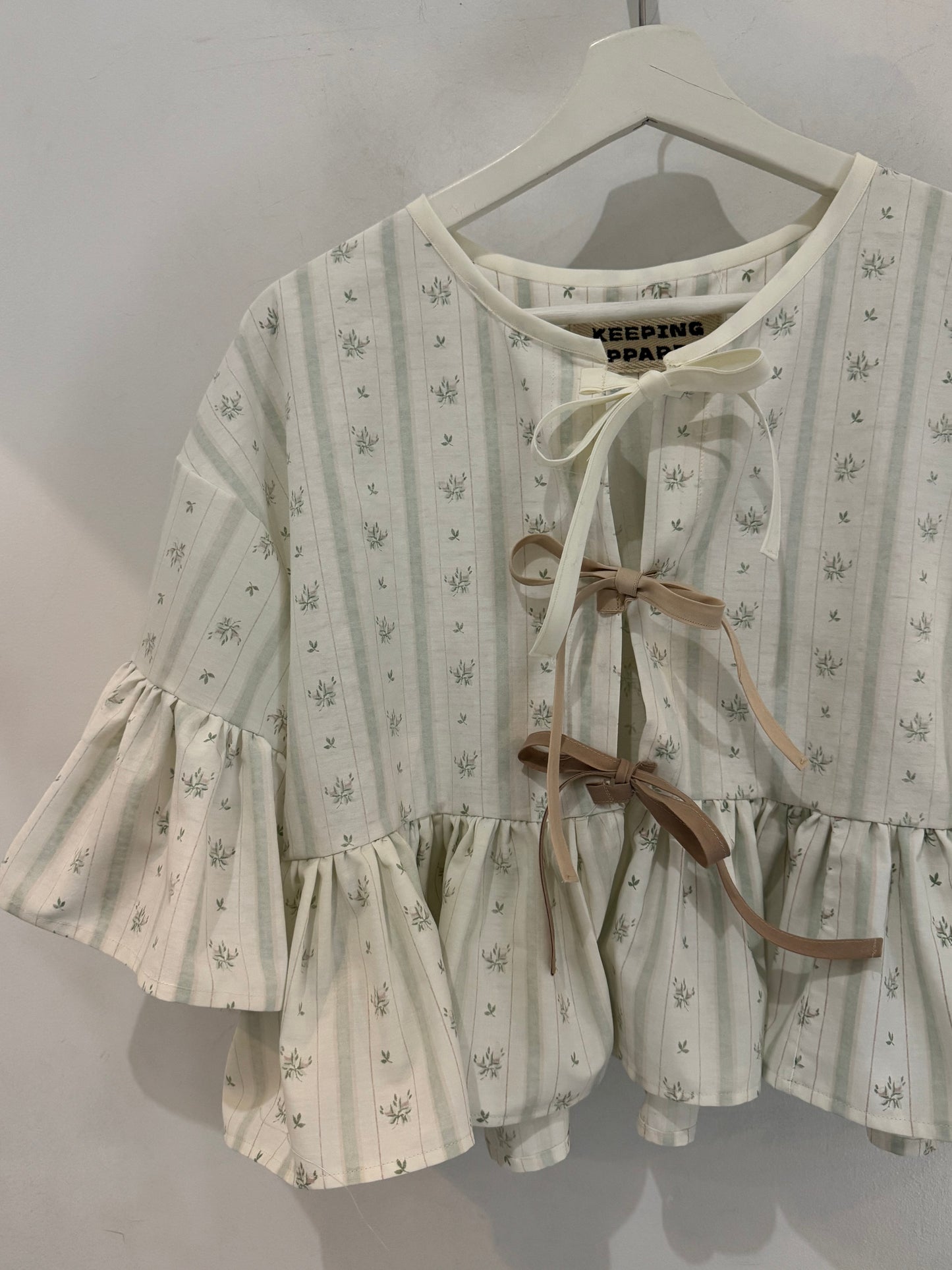 Joycie Handcrafted Vintage Tie Front Top