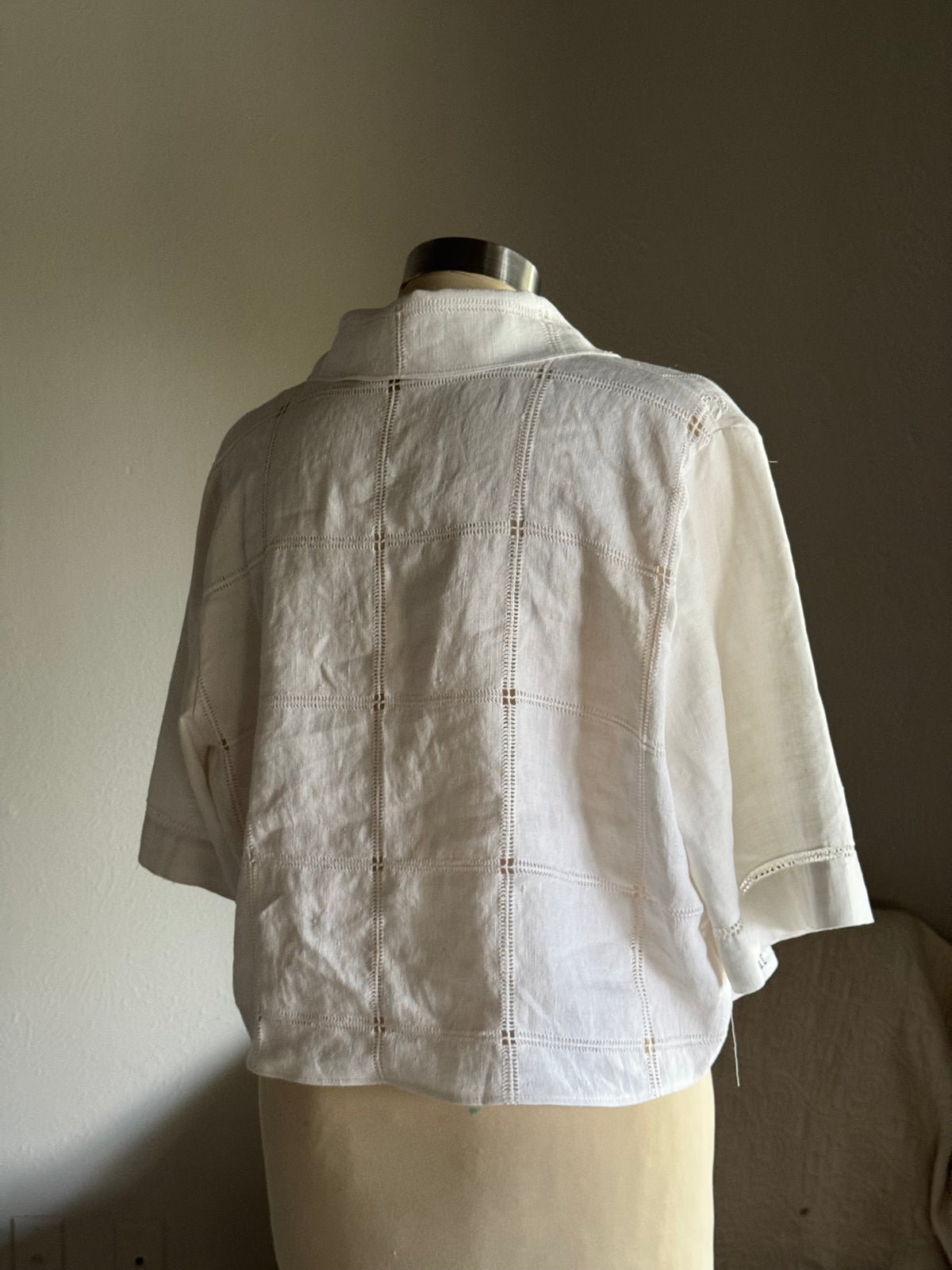 Judy Handcrafted Vintage Linen Tie Top